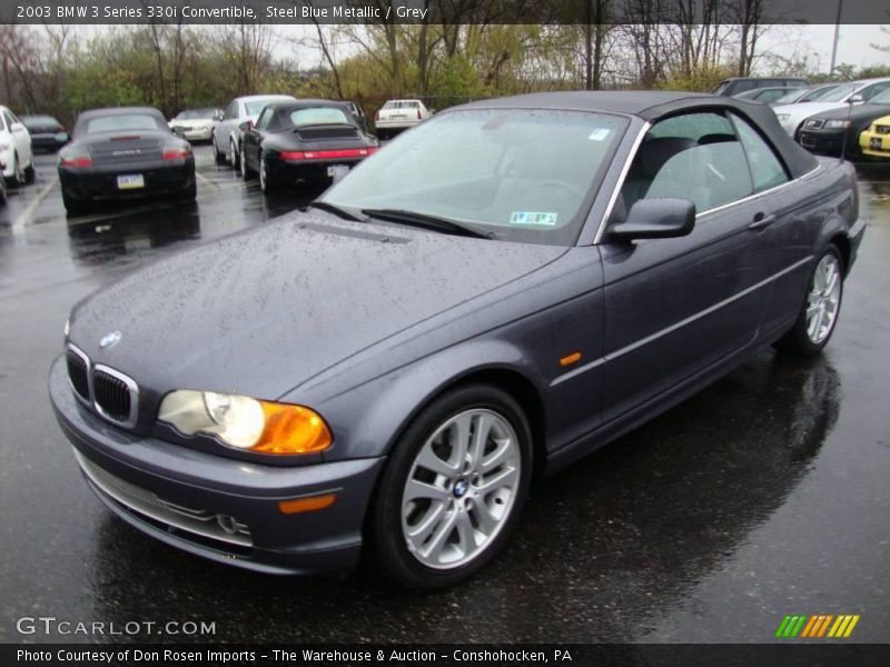 Steel Blue Metallic / Grey 2003 BMW 3 Series 330i Convertible