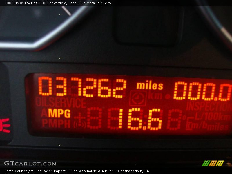 Steel Blue Metallic / Grey 2003 BMW 3 Series 330i Convertible