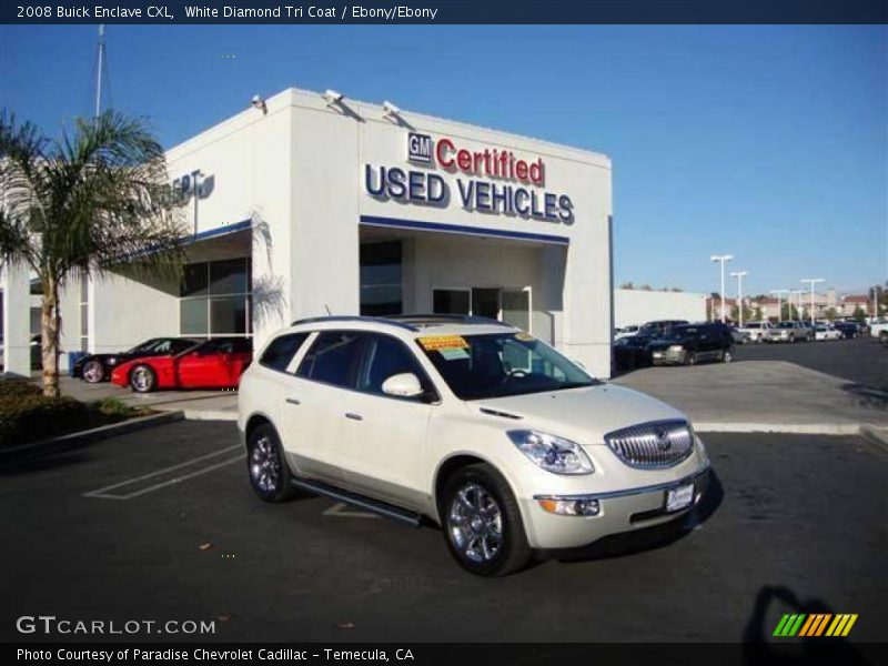 White Diamond Tri Coat / Ebony/Ebony 2008 Buick Enclave CXL