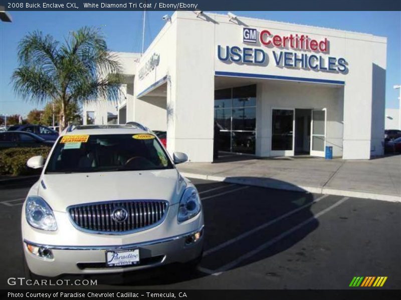 White Diamond Tri Coat / Ebony/Ebony 2008 Buick Enclave CXL