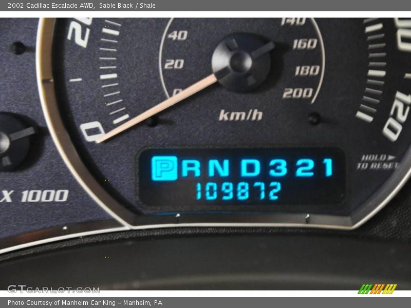 Sable Black / Shale 2002 Cadillac Escalade AWD