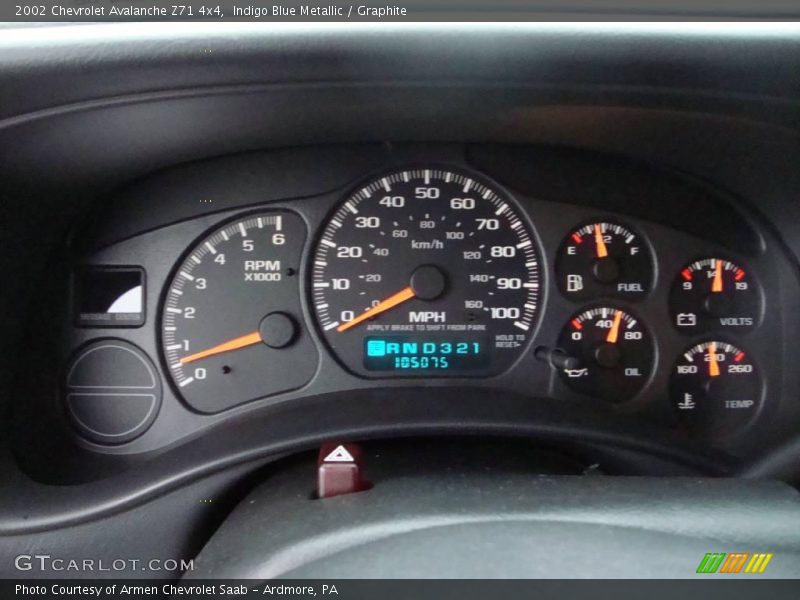 Indigo Blue Metallic / Graphite 2002 Chevrolet Avalanche Z71 4x4