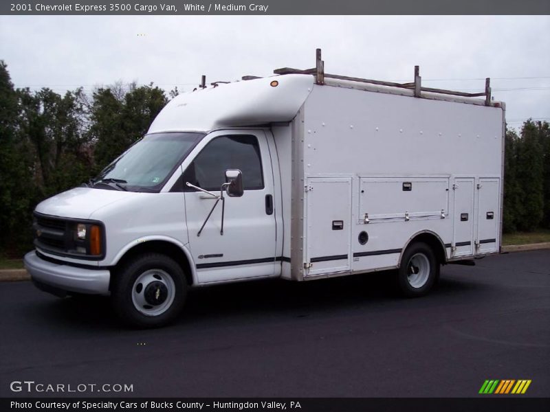 White / Medium Gray 2001 Chevrolet Express 3500 Cargo Van