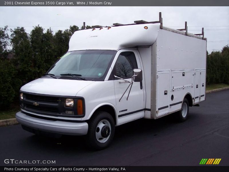 White / Medium Gray 2001 Chevrolet Express 3500 Cargo Van