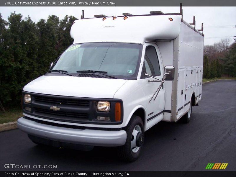 White / Medium Gray 2001 Chevrolet Express 3500 Cargo Van