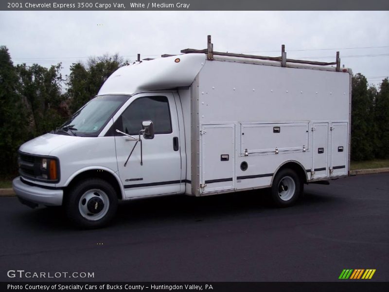 White / Medium Gray 2001 Chevrolet Express 3500 Cargo Van
