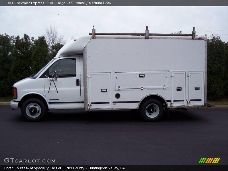White / Medium Gray 2001 Chevrolet Express 3500 Cargo Van