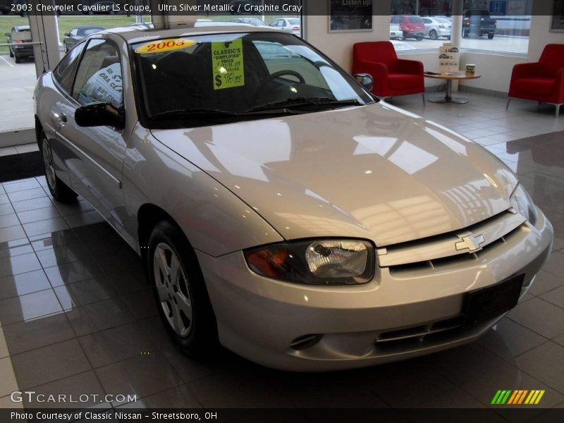 Ultra Silver Metallic / Graphite Gray 2003 Chevrolet Cavalier LS Coupe