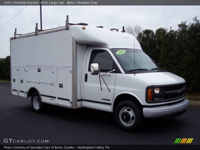 White / Medium Gray 2001 Chevrolet Express 3500 Cargo Van