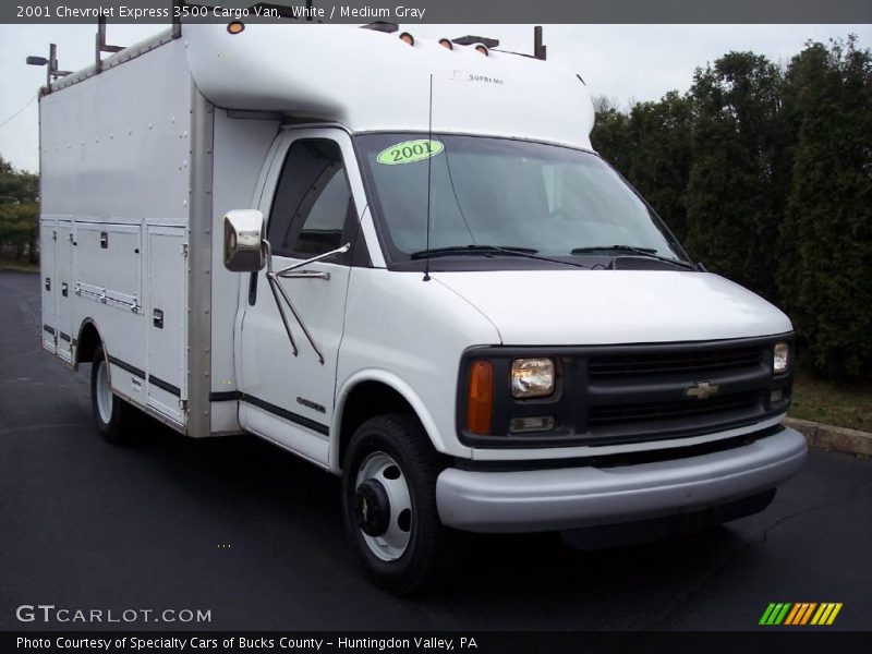 White / Medium Gray 2001 Chevrolet Express 3500 Cargo Van