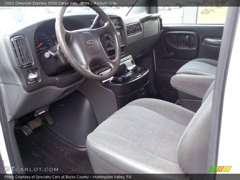 White / Medium Gray 2001 Chevrolet Express 3500 Cargo Van