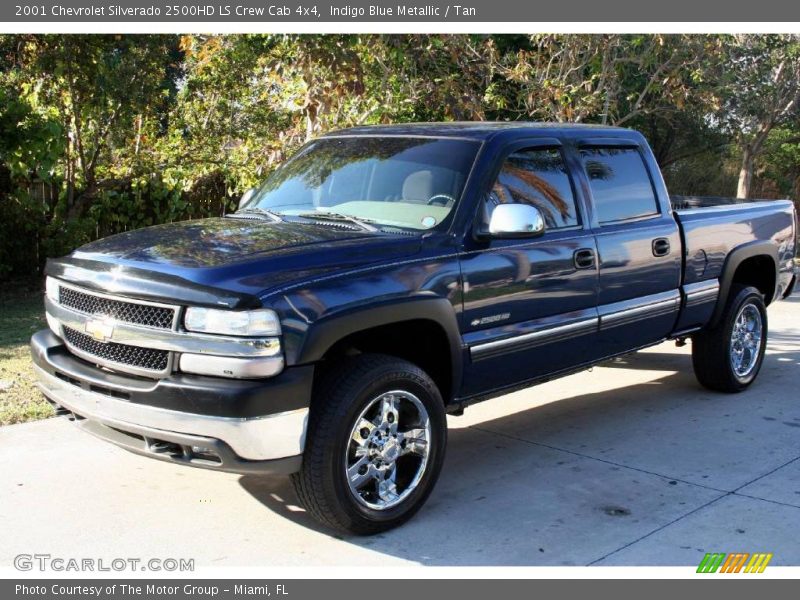 Indigo Blue Metallic / Tan 2001 Chevrolet Silverado 2500HD LS Crew Cab 4x4