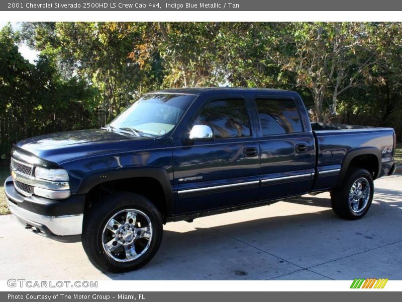 Indigo Blue Metallic / Tan 2001 Chevrolet Silverado 2500HD LS Crew Cab 4x4