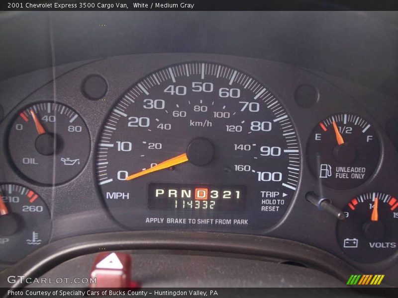 White / Medium Gray 2001 Chevrolet Express 3500 Cargo Van