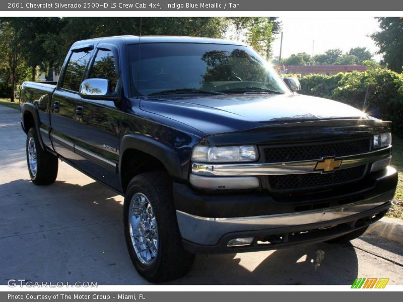 Indigo Blue Metallic / Tan 2001 Chevrolet Silverado 2500HD LS Crew Cab 4x4