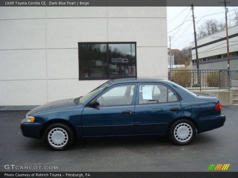 Dark Blue Pearl / Beige 1998 Toyota Corolla CE