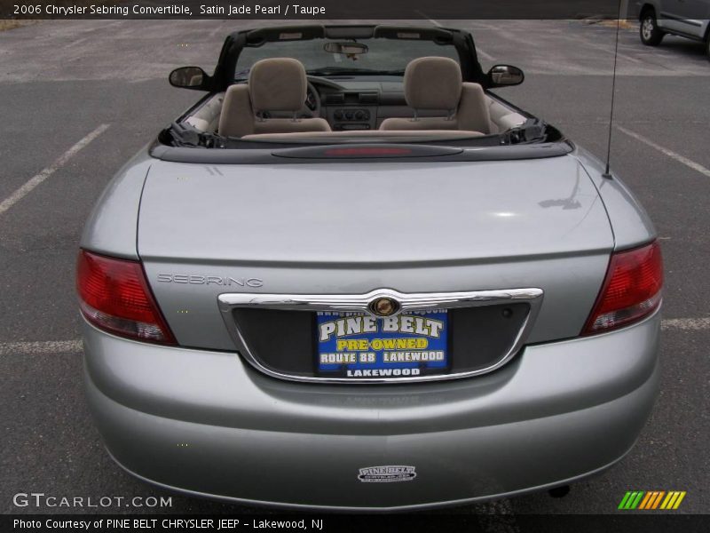 Satin Jade Pearl / Taupe 2006 Chrysler Sebring Convertible