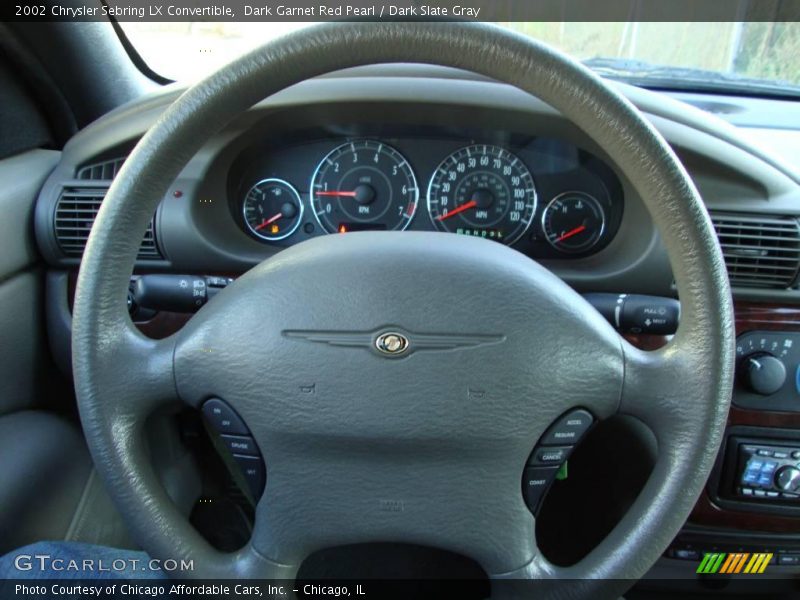 Dark Garnet Red Pearl / Dark Slate Gray 2002 Chrysler Sebring LX Convertible