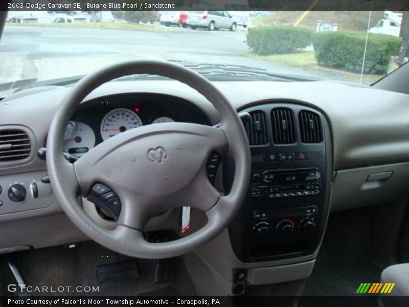 Butane Blue Pearl / Sandstone 2003 Dodge Caravan SE