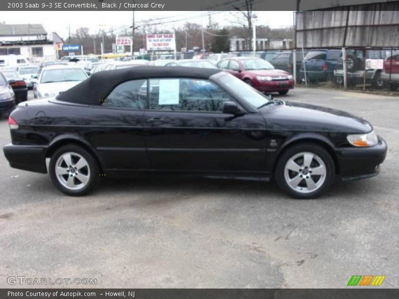 Black / Charcoal Grey 2003 Saab 9-3 SE Convertible