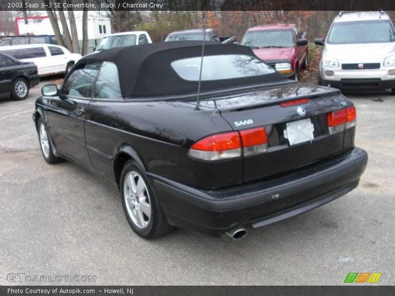 Black / Charcoal Grey 2003 Saab 9-3 SE Convertible