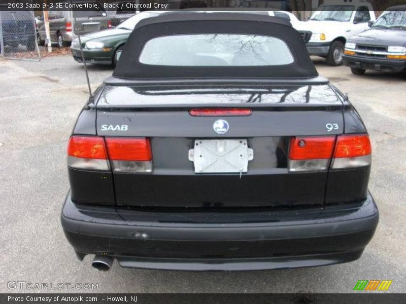 Black / Charcoal Grey 2003 Saab 9-3 SE Convertible