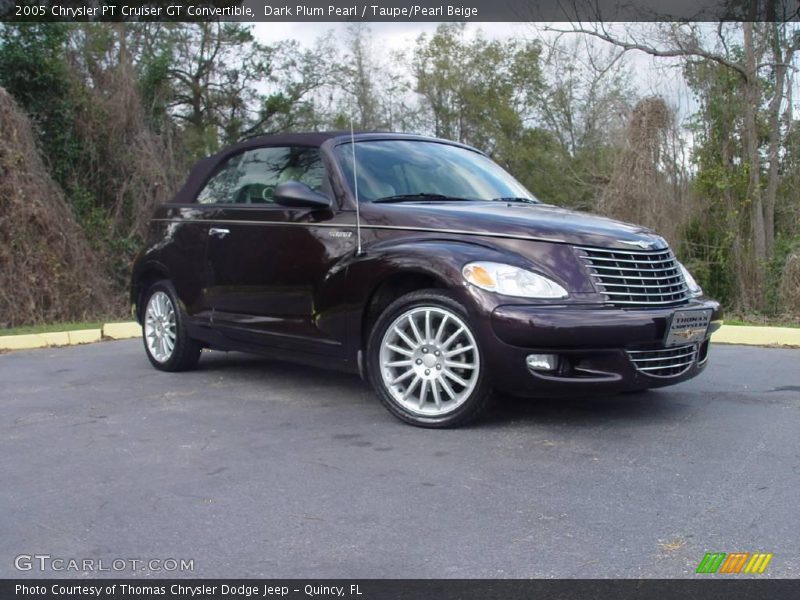 Dark Plum Pearl / Taupe/Pearl Beige 2005 Chrysler PT Cruiser GT Convertible