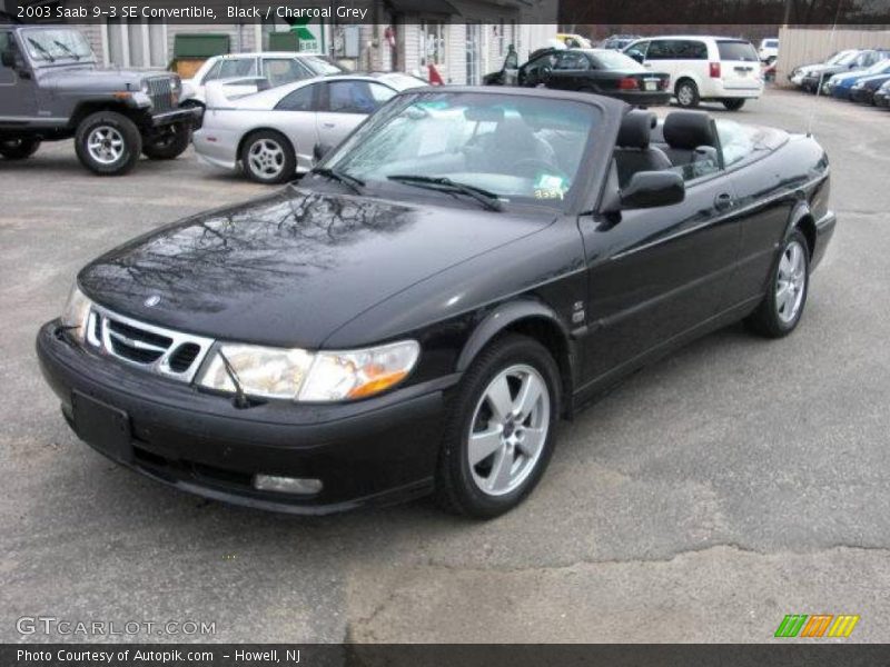 Black / Charcoal Grey 2003 Saab 9-3 SE Convertible