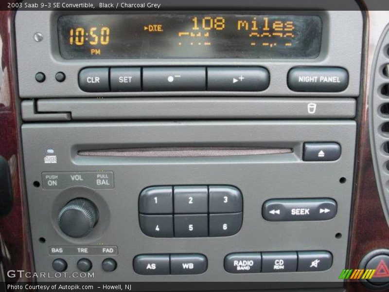 Black / Charcoal Grey 2003 Saab 9-3 SE Convertible
