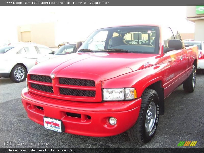 Flame Red / Agate Black 1999 Dodge Ram 1500 Sport Extended Cab