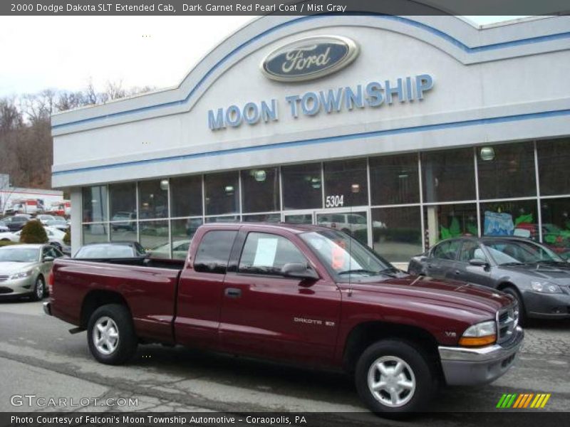 Dark Garnet Red Pearl Coat / Mist Gray 2000 Dodge Dakota SLT Extended Cab