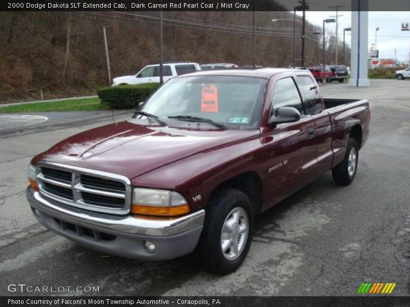 Dark Garnet Red Pearl Coat / Mist Gray 2000 Dodge Dakota SLT Extended Cab
