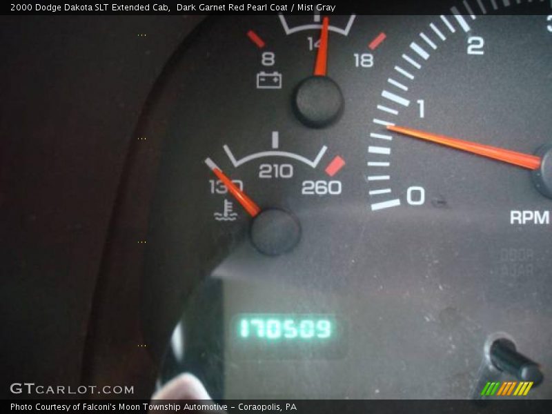 Dark Garnet Red Pearl Coat / Mist Gray 2000 Dodge Dakota SLT Extended Cab