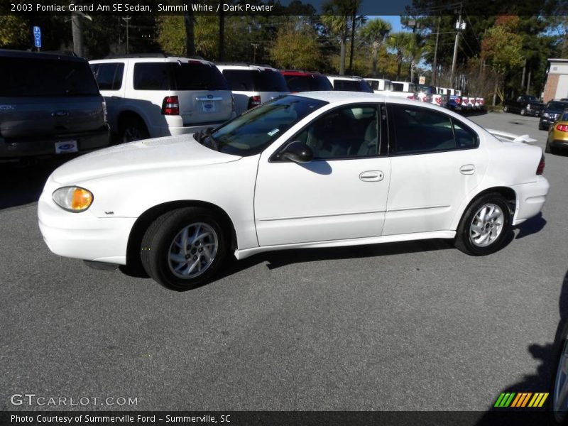 Summit White / Dark Pewter 2003 Pontiac Grand Am SE Sedan