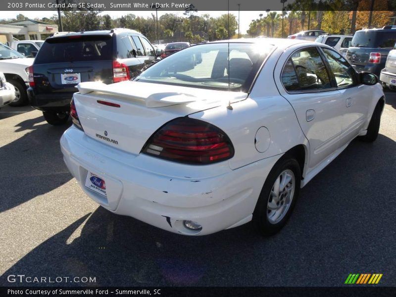 Summit White / Dark Pewter 2003 Pontiac Grand Am SE Sedan