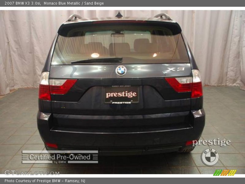 Monaco Blue Metallic / Sand Beige 2007 BMW X3 3.0si