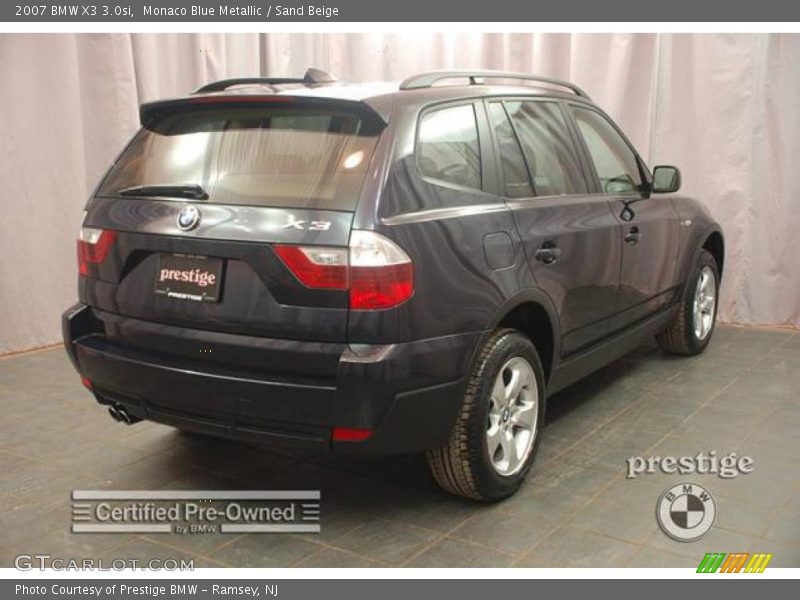 Monaco Blue Metallic / Sand Beige 2007 BMW X3 3.0si