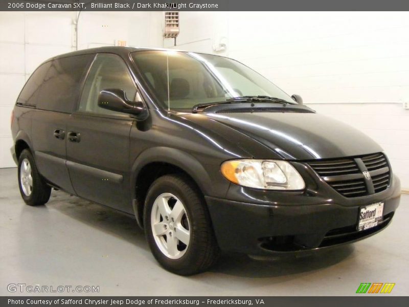 Brilliant Black / Dark Khaki/Light Graystone 2006 Dodge Caravan SXT