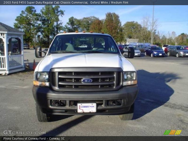Oxford White / Medium Flint 2003 Ford F450 Super Duty Regular Cab Chassis Commercial