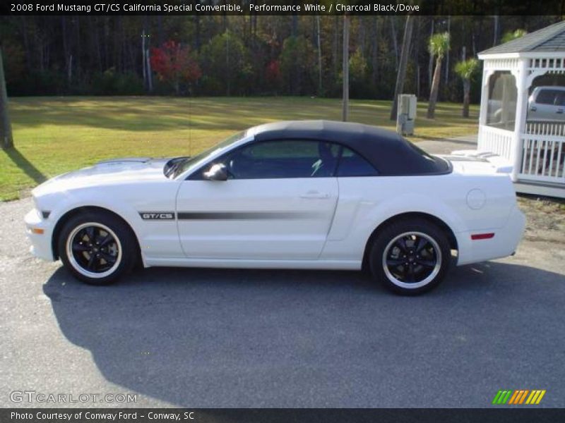 Performance White / Charcoal Black/Dove 2008 Ford Mustang GT/CS California Special Convertible