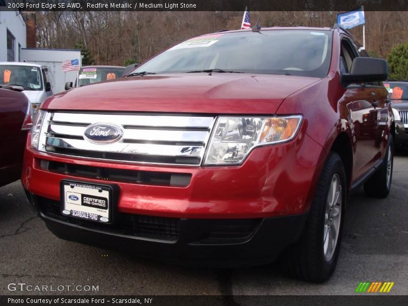Redfire Metallic / Medium Light Stone 2008 Ford Edge SE AWD