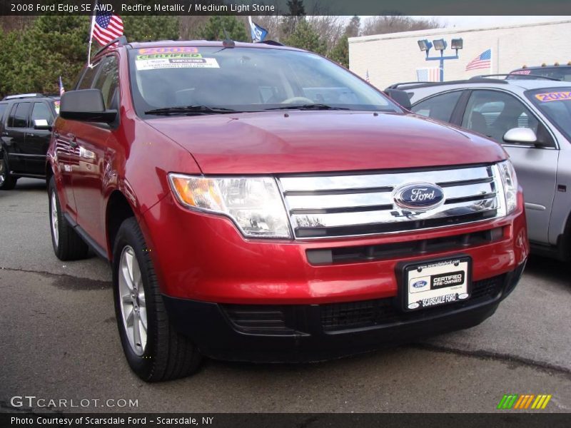 Redfire Metallic / Medium Light Stone 2008 Ford Edge SE AWD