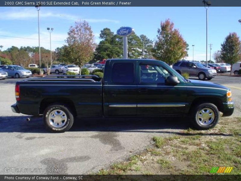 Polo Green Metallic / Pewter 2003 GMC Sierra 1500 SLE Extended Cab