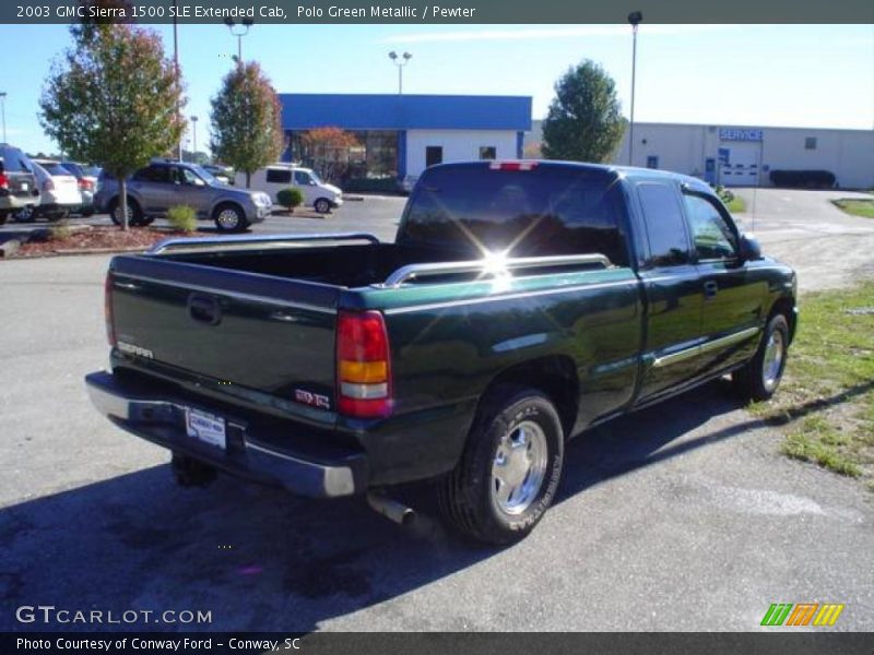 Polo Green Metallic / Pewter 2003 GMC Sierra 1500 SLE Extended Cab