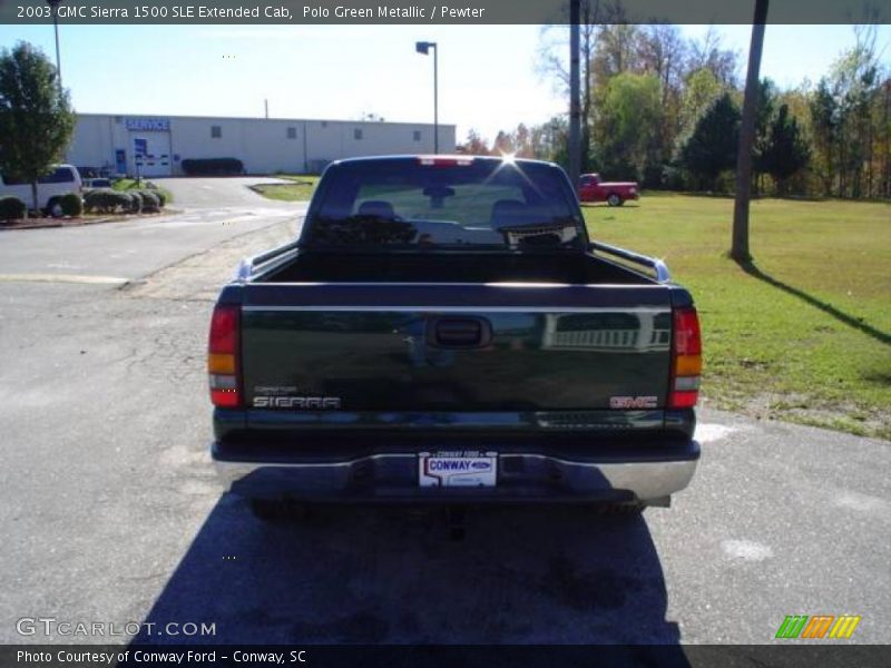 Polo Green Metallic / Pewter 2003 GMC Sierra 1500 SLE Extended Cab