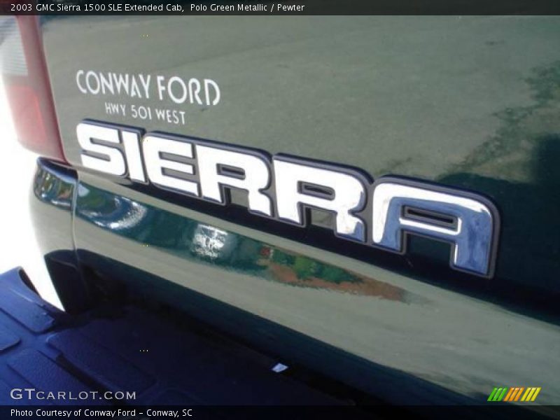 Polo Green Metallic / Pewter 2003 GMC Sierra 1500 SLE Extended Cab