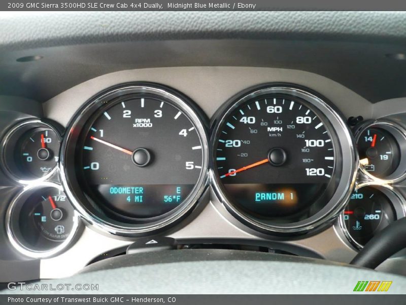 Midnight Blue Metallic / Ebony 2009 GMC Sierra 3500HD SLE Crew Cab 4x4 Dually