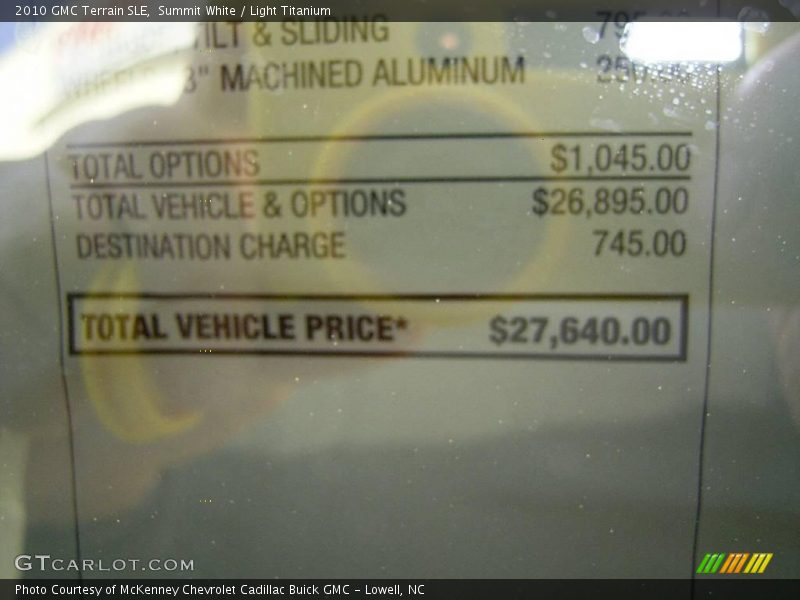 Summit White / Light Titanium 2010 GMC Terrain SLE