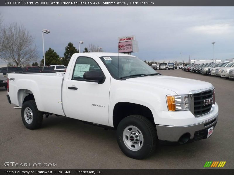 Summit White / Dark Titanium 2010 GMC Sierra 2500HD Work Truck Regular Cab 4x4