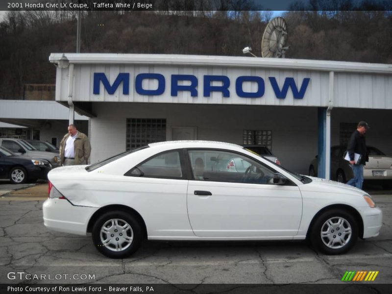 Taffeta White / Beige 2001 Honda Civic LX Coupe